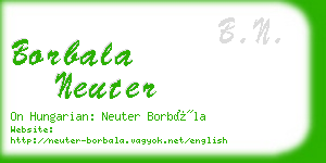 borbala neuter business card